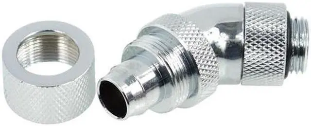 Alt view image 5 of 8 - Alphacool G1/4 3/8"ID x 1/2"OD (13/10) 45Â° Revolvable Compression Fitting - Chrome (17151)