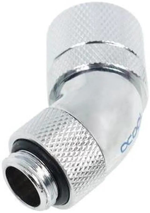 Alt view image 4 of 8 - Alphacool G1/4 3/8"ID x 1/2"OD (13/10) 45Â° Revolvable Compression Fitting - Chrome (17151)