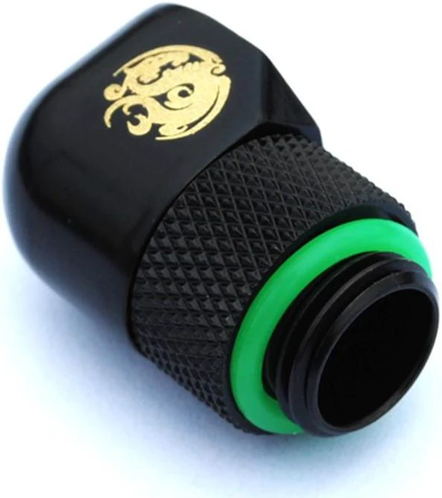 Alt view image 7 of 12 - Bitspower G1/4" Male to Female Extender Fitting, 90? Rotary, Matte Black