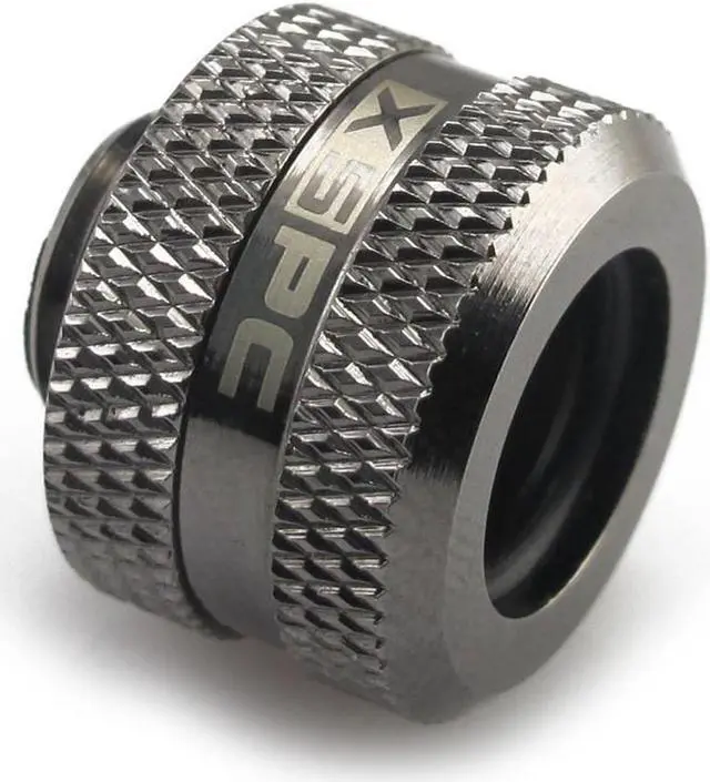 Main image of XSPC G1/4" to 10mm ID 14mm OD Rigid Tubing Fitting Black Chrome