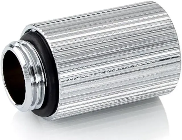 Alt view image 2 of 6 - Bitspower Touchaqua G1/4" Male to Female Extender Fitting, 25mm, Glorious Silver, 2-pack