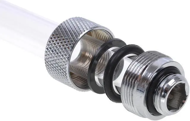 Alt view image 6 of 8 - Alphacool G1/4 13mm Knurled HardTube Compression Fitting - Chrome (62776)
