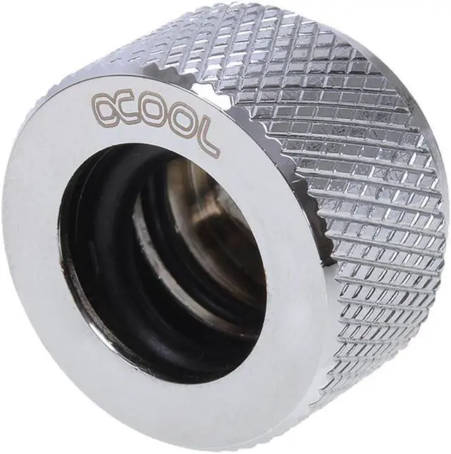 Alt view image 3 of 8 - Alphacool G1/4 13mm Knurled HardTube Compression Fitting - Chrome (62776)