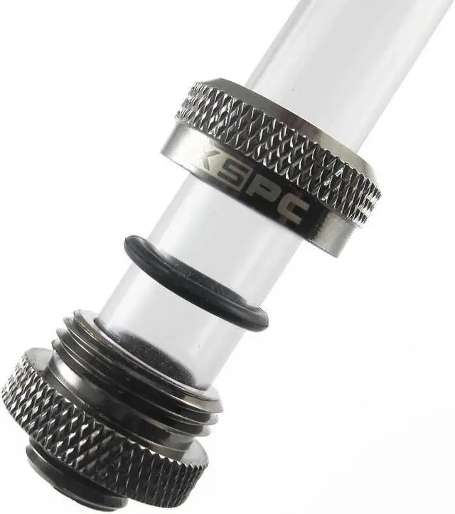Alt view image 5 of 14 - XSPC G1/4" to 10mm ID 14mm OD Rigid Tubing Fitting Black Chrome