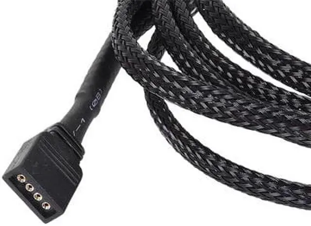 Alt view image 7 of 10 - Phobya RGB 4-Pin Extension Cable, 150cm, Sleeved, Black