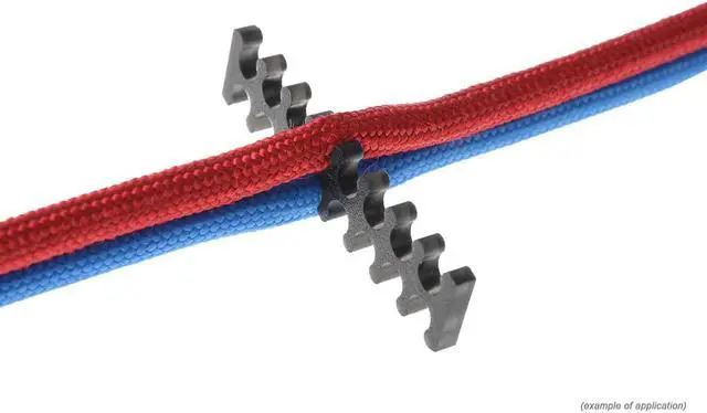 Alt view image 7 of 9 - Alphacool Eiskamm X16 Sleeved Cable Comb, 3mm, Black, 4-pack