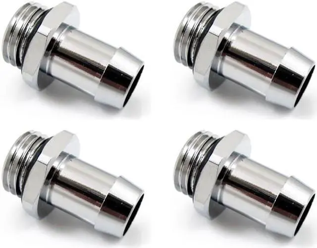 Alt view image 2 of 4 - XSPC G1/4 to 3/8 Barb Fitting, Chrome, 4-pack