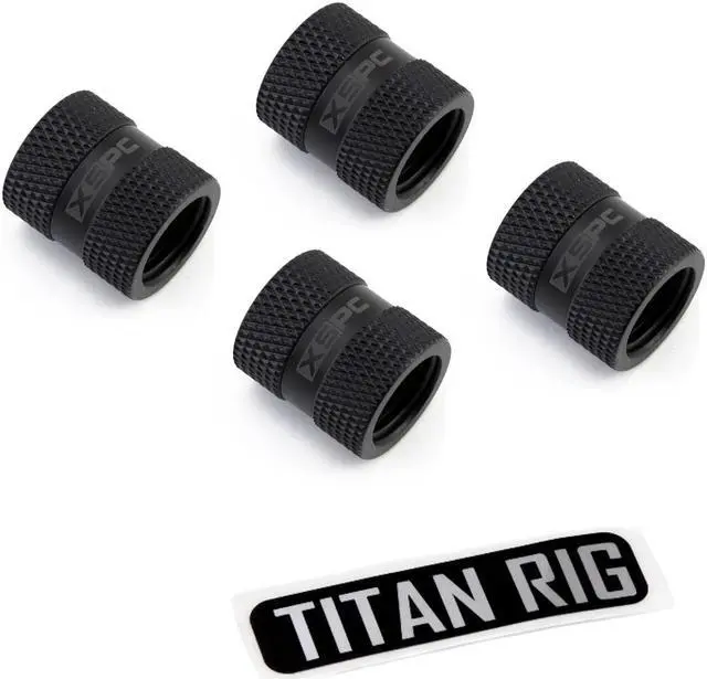 Main image of XSPC G1/4" Female to Female Rotary Fitting, Matte Black, 4-pack