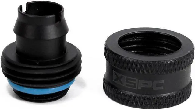 Alt view image 4 of 7 - XSPC G1/4" to 3/8" ID, 1/2" OD Compression Fitting V2 for Soft Tubing, Matte Black, 6-pack