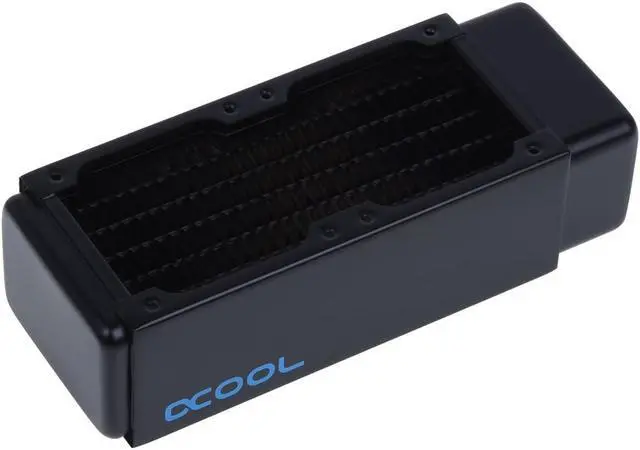 Alt view image 2 of 5 - Alphacool NexXxos XT45 Full Copper Radiator 120, 60mm x 2, Dual Fan, Black