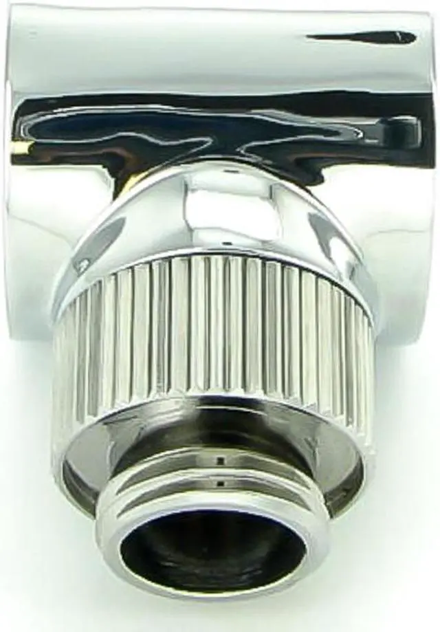 Alt view image 3 of 4 - Monsoon G1/4" 90 Degree Rotary Fitting with Light Port, 3/4" OD Matched Body, Chrome, 4-pack