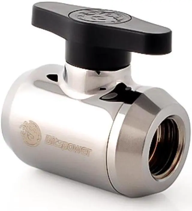 Main image of Bitspower G1/4" Mini Valve with Black Handle, Black Sparkle Body