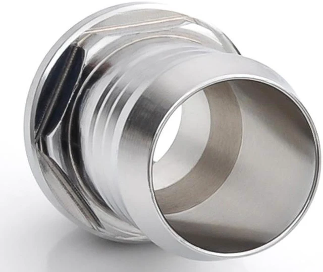 Alt view image 4 of 5 - Bitspower G1/4" to 1/2" Barb Fitting for Soft Tubing, Silver Shining, 4-pack