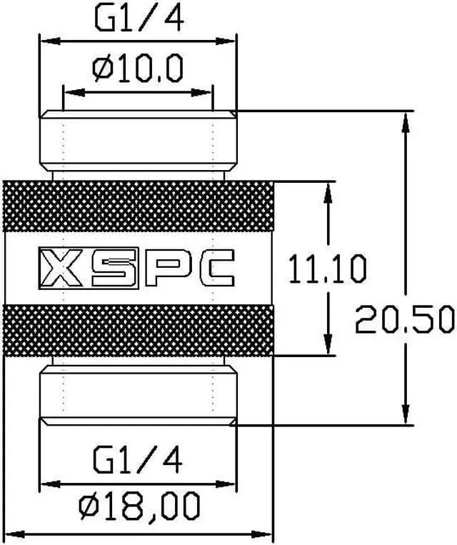 Alt view image 4 of 7 - XSPC G1/4" Male to Male Rotary Fitting, Black Chrome, 4-pack