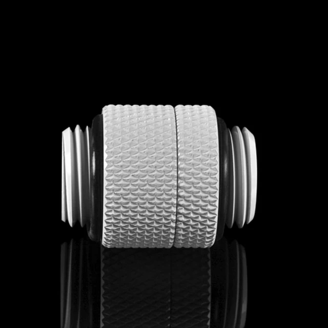 Alt view image 2 of 7 - Bitspower G1/4" Male to Male Extender Fitting (14mm), Rotary, Deluxe White