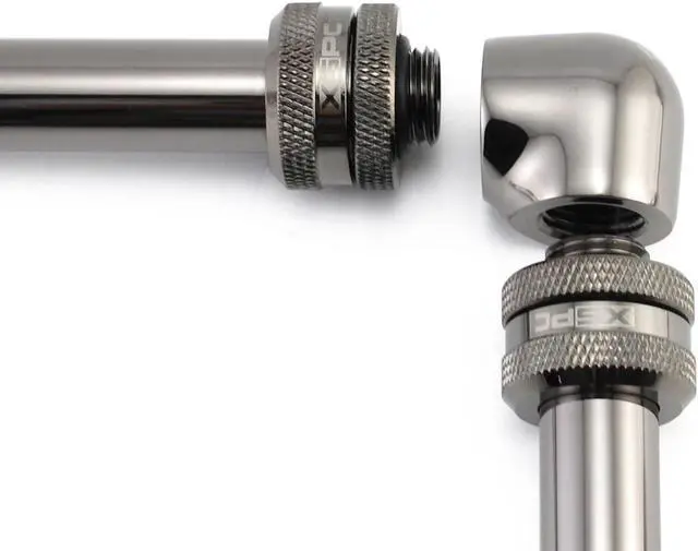 Alt view image 5 of 7 - XSPC G1/4" Female to Female 90 Degree Elbow Fitting, Black Chrome, 4-pack