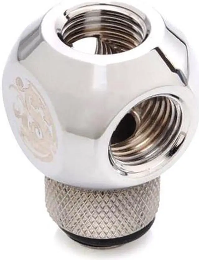 Alt view image 6 of 7 - Bitspower G1/4" Q-Rotary Extender Fitting with Triple G1/4" Female Ports, Rotary, Silver Shining