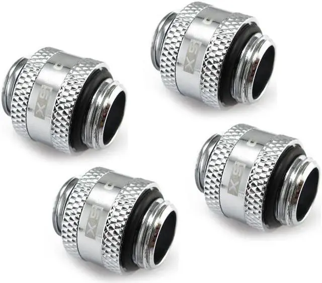 Main image of XSPC G1/4" Male to Male Rotary Fitting, Chrome, 4-pack