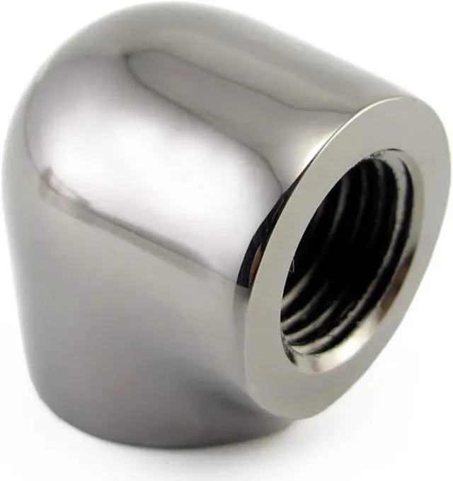 Alt view image 2 of 7 - XSPC G1/4" Female to Female 90 Degree Elbow Fitting, Black Chrome, 4-pack
