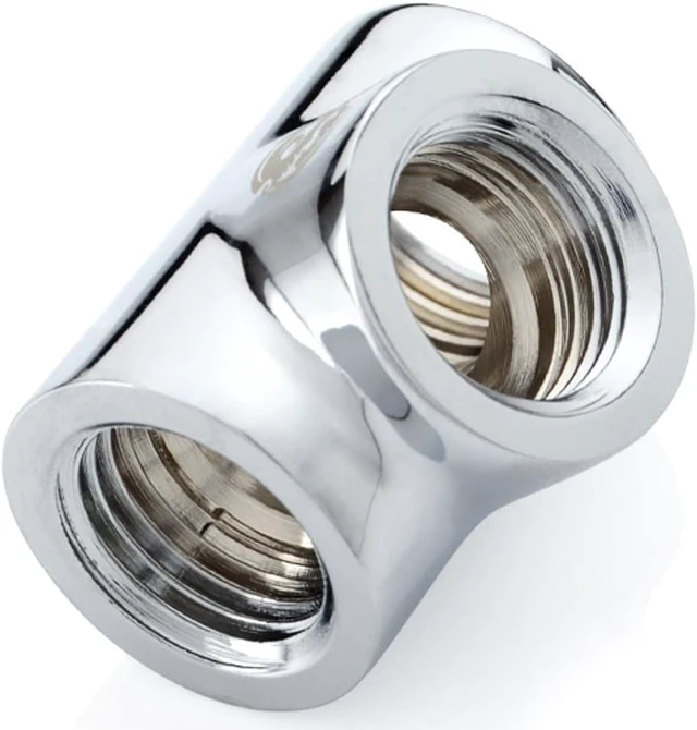 Alt view image 3 of 7 - Bitspower T-Block Fitting with Triple G1/4" Female, Silver Shining