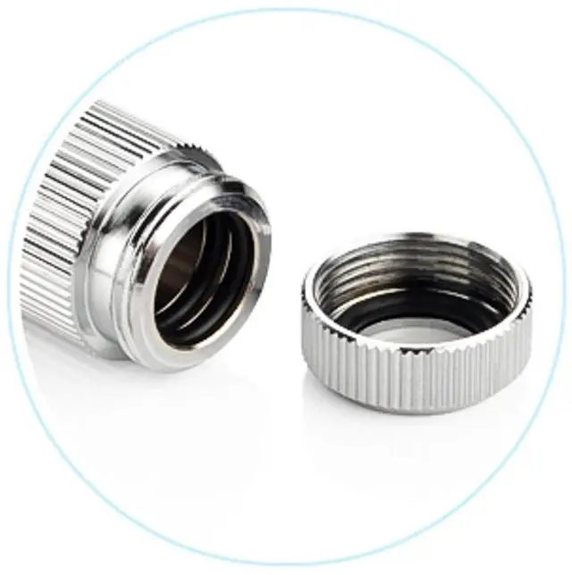 Alt view image 2 of 4 - Bitspower Touchaqua Male G1/4" to Female Adjustable Link Pipe 41-69MM, Glorious Silver, 2-pack