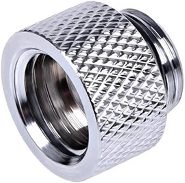 Alt view image 2 of 6 - Alphacool HF G1/4" Male to Female Extender Fitting, 10mm, Chrome, 4-pack