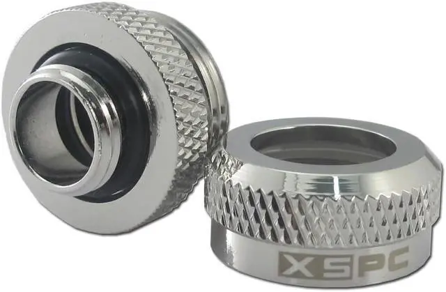 Alt view image 4 of 14 - XSPC G1/4" to 10mm ID, 14mm OD Rigid Tubing Fitting, Chrome, 6-pack