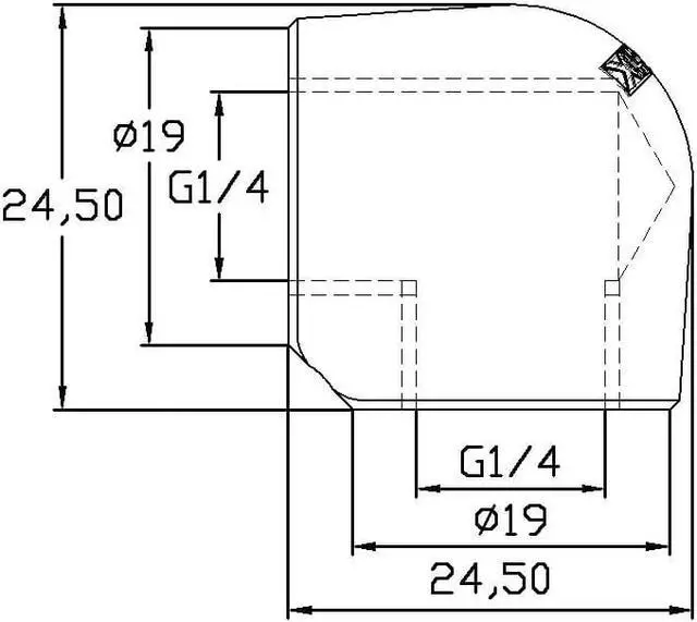 Alt view image 6 of 8 - XSPC G1/4" Female to Female 90 Degree Elbow Fitting, Black Chrome