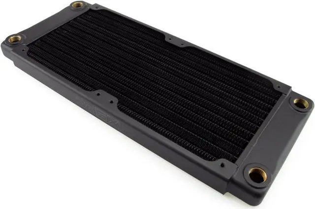 Alt view image 2 of 7 - XSPC TX240 Crossflow Ultra Thin Radiator, 120mm x 2, Dual Fan, Black