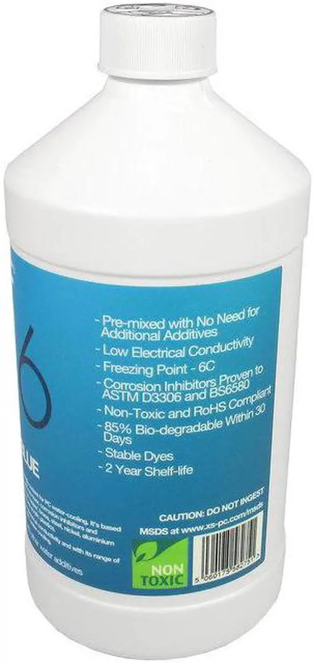 Alt view image 2 of 16 - XSPC EC6 High Performance Premix PC Coolant, Translucent, 1000 mL, Blue UV