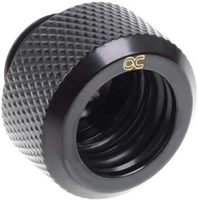 Alt view image 5 of 7 - Alphacool Eiszapfen G1/4" HardTube Compression Fitting for Plexi (Acrylic) / Brass Hard Tubes, 13mm OD, Deep Black, 6-pack