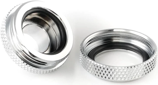 Alt view image 4 of 5 - Bitspower G1/4" to Enhance Multi-Link Fitting for 16mm OD Rigid Tubing, Silver Shining, 4-pack