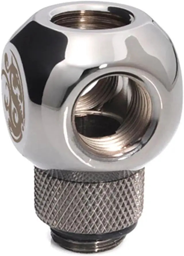 Alt view image 5 of 7 - Bitspower G1/4" Q-Rotary Extender Fitting with Triple G1/4" Female Ports, Rotary, Black Sparkle