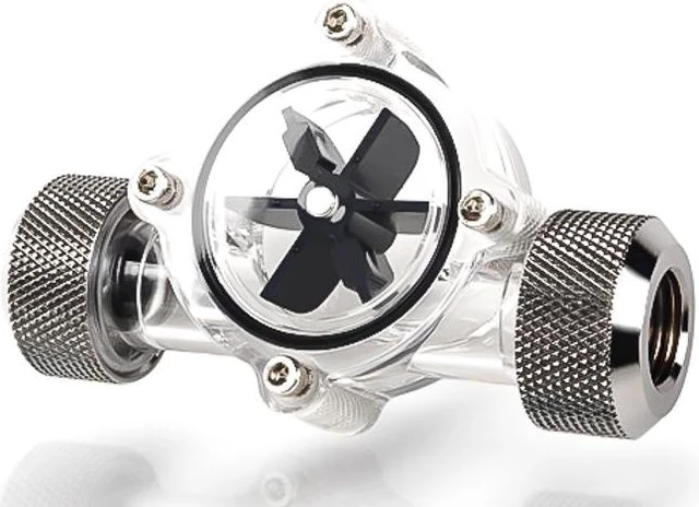 Alt view image 2 of 4 - Bitspower G1/4" Flow Indicator, Clear Main Body, Black Blade, Black Sparkle