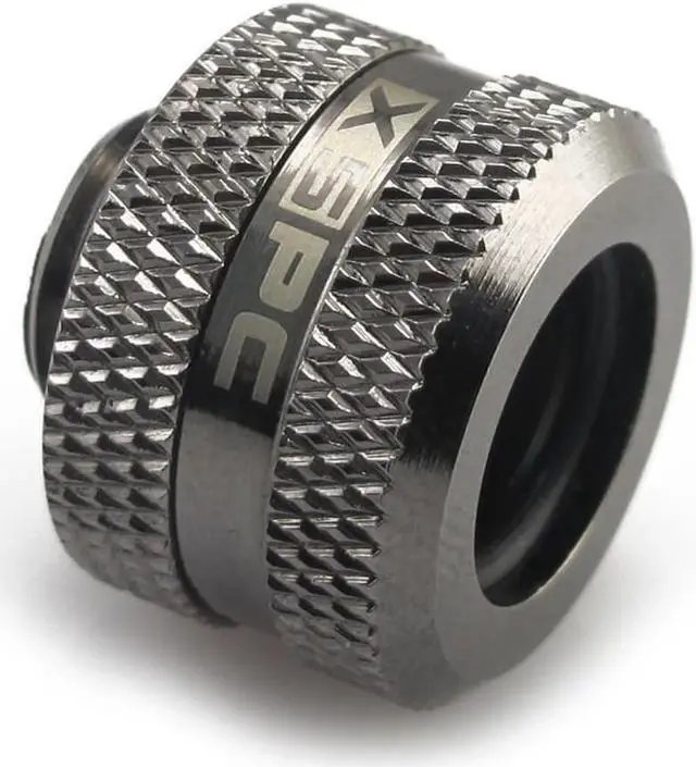 Alt view image 3 of 12 - XSPC G1/4" to 10mm ID, 14mm OD Rigid Tubing Fitting, Black Chrome, 8-pack