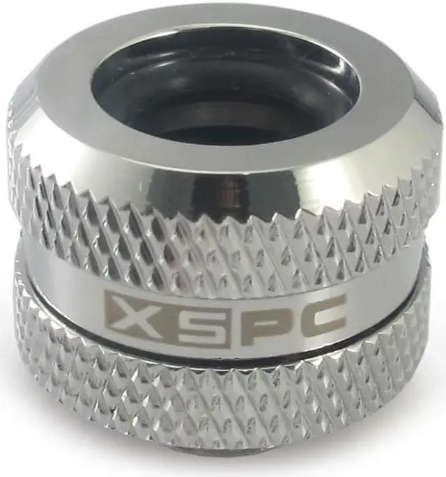 Alt view image 2 of 14 - XSPC G1/4" to 10mm ID, 14mm OD Rigid Tubing Fitting, Chrome, 6-pack