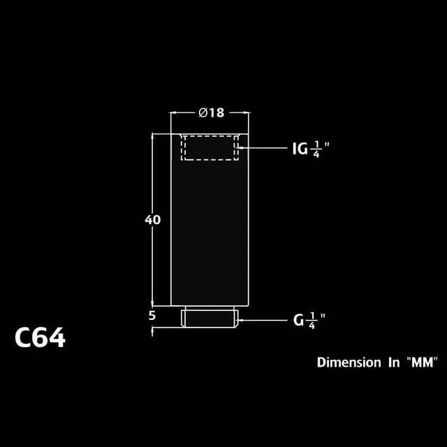 Alt view image 4 of 4 - Bitspower G1/4" Male to Female Extender Fitting, 40mm, True Brass