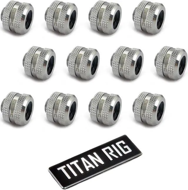 Main image of XSPC G1/4" to 10mm ID, 14mm OD Rigid Tubing Fitting, Chrome, 12-pack