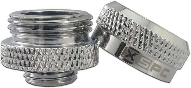 Alt view image 3 of 14 - XSPC G1/4" to 10mm ID, 14mm OD Rigid Tubing Fitting, Chrome, 6-pack