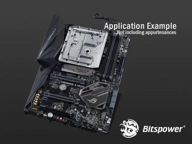 Alt view image 5 of 5 - Bitspower Full Cover Monoblock for Asus ROG Maximum X Hero, RGB, Nickel