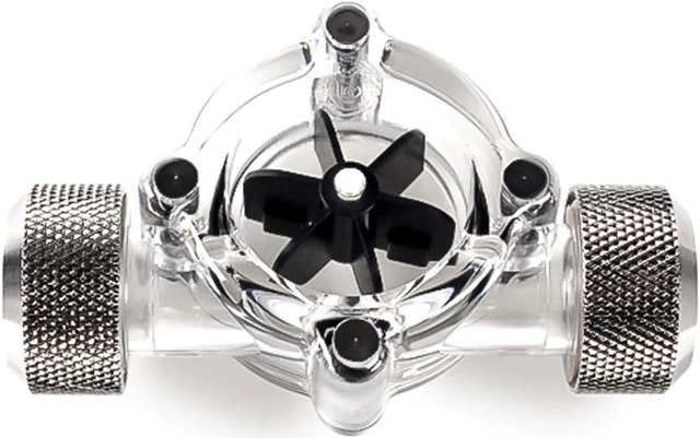 Main image of Bitspower G1/4" Flow Indicator, Clear Main Body, Black Blade, Black Sparkle