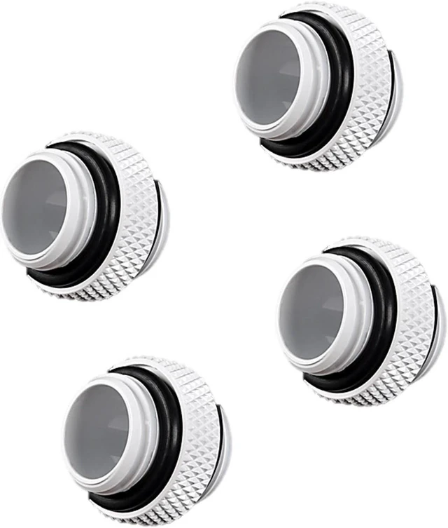 Main image of Bitspower G1/4" 5mm Male to Male Fitting, Deluxe White, 4-pack