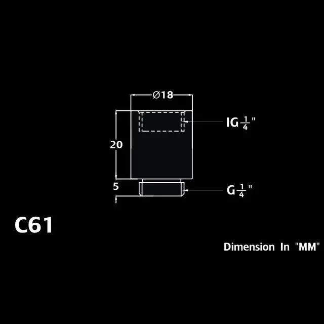 Alt view image 4 of 6 - Bitspower G1/4" Male to Female Extender Fitting, 20mm, True Brass