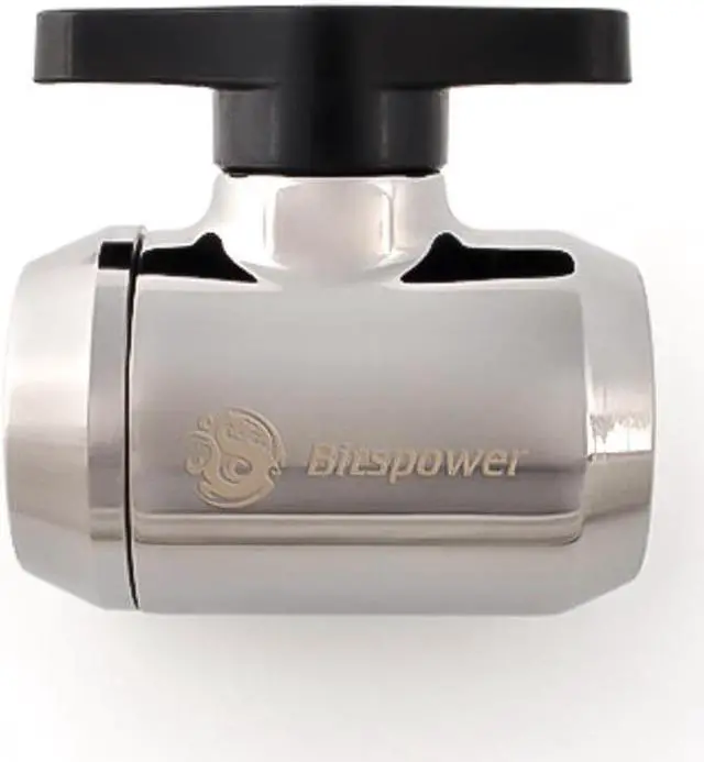 Alt view image 2 of 4 - Bitspower G1/4" Mini Valve with Black Handle, Black Sparkle Body