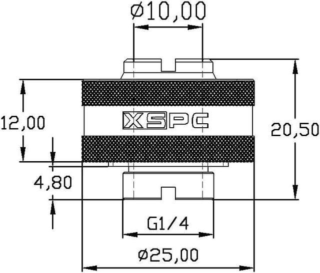 Alt view image 5 of 6 - XSPC G1/4" to 1/2" ID, 3/4" OD Compression Fitting V2 for Soft Tubing, Matte Black