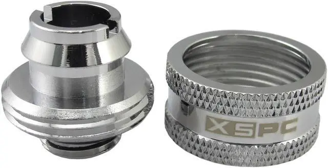 Alt view image 3 of 7 - XSPC G1/4" to 1/2" ID, 3/4" OD Compression Fitting V2 for Soft Tubing, Chrome