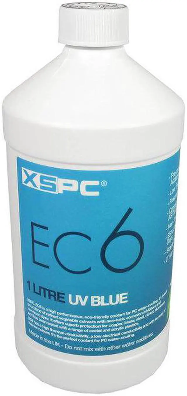 Main image of XSPC EC6 High Performance Premix PC Coolant, Translucent, 1000 mL, Blue UV