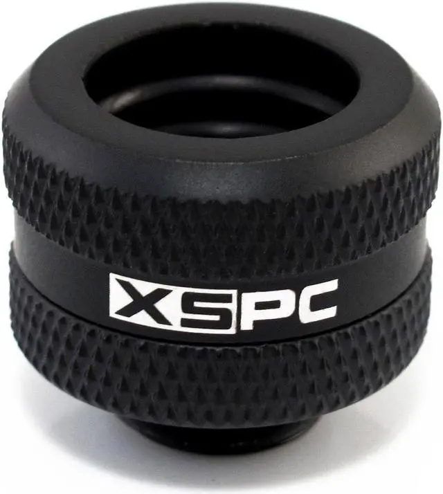Alt view image 2 of 14 - XSPC G1/4" to 10mm ID, 14mm OD Rigid Tubing Fitting, Matte Black, 6-pack
