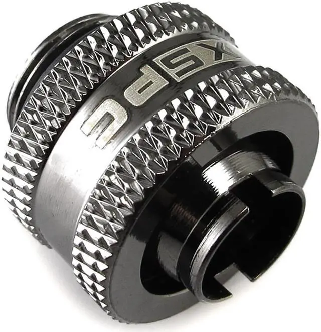 Alt view image 3 of 8 - XSPC G1/4" to 3/8" ID, 1/2" OD Compression Fitting V2 for Soft Tubing, Black Chrome