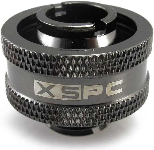 Alt view image 2 of 7 - XSPC G1/4" to 1/2" ID, 3/4" OD Compression Fitting V2 for Soft Tubing, Black Chrome, 6-pack